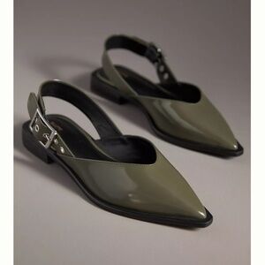 Maeve Moto Pointed-Toe Slingback Flats